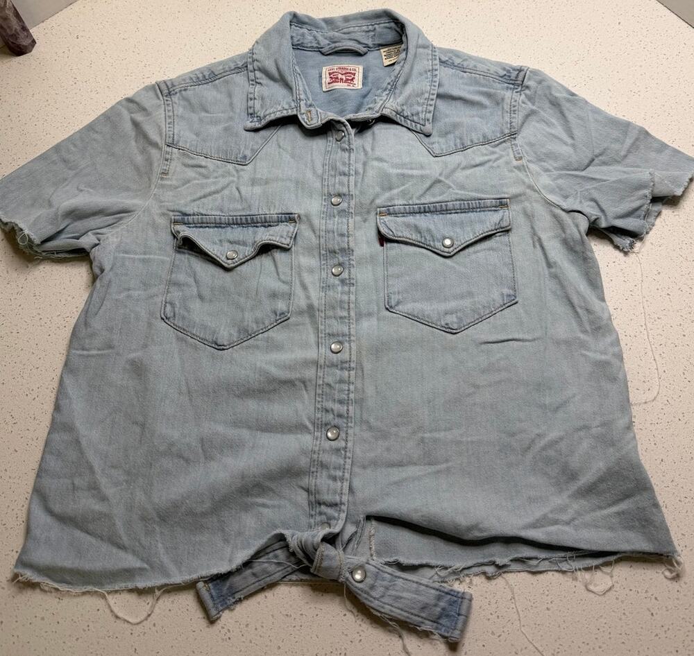 Levi's Western Women's shirt light-wash Blue Size XS